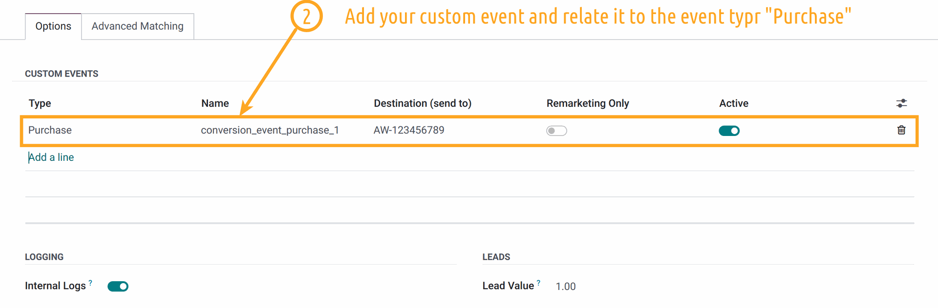 Odoo 17.0 website custom event tracking for Google Ads