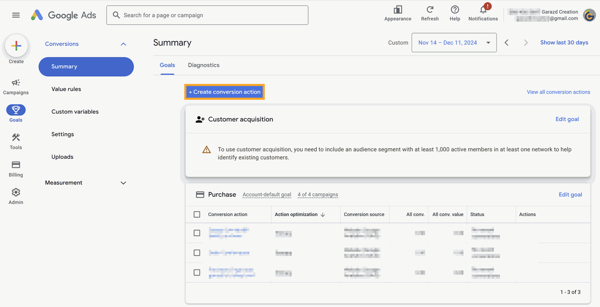 Add Conversion action for Google Ads in Odoo 16.0