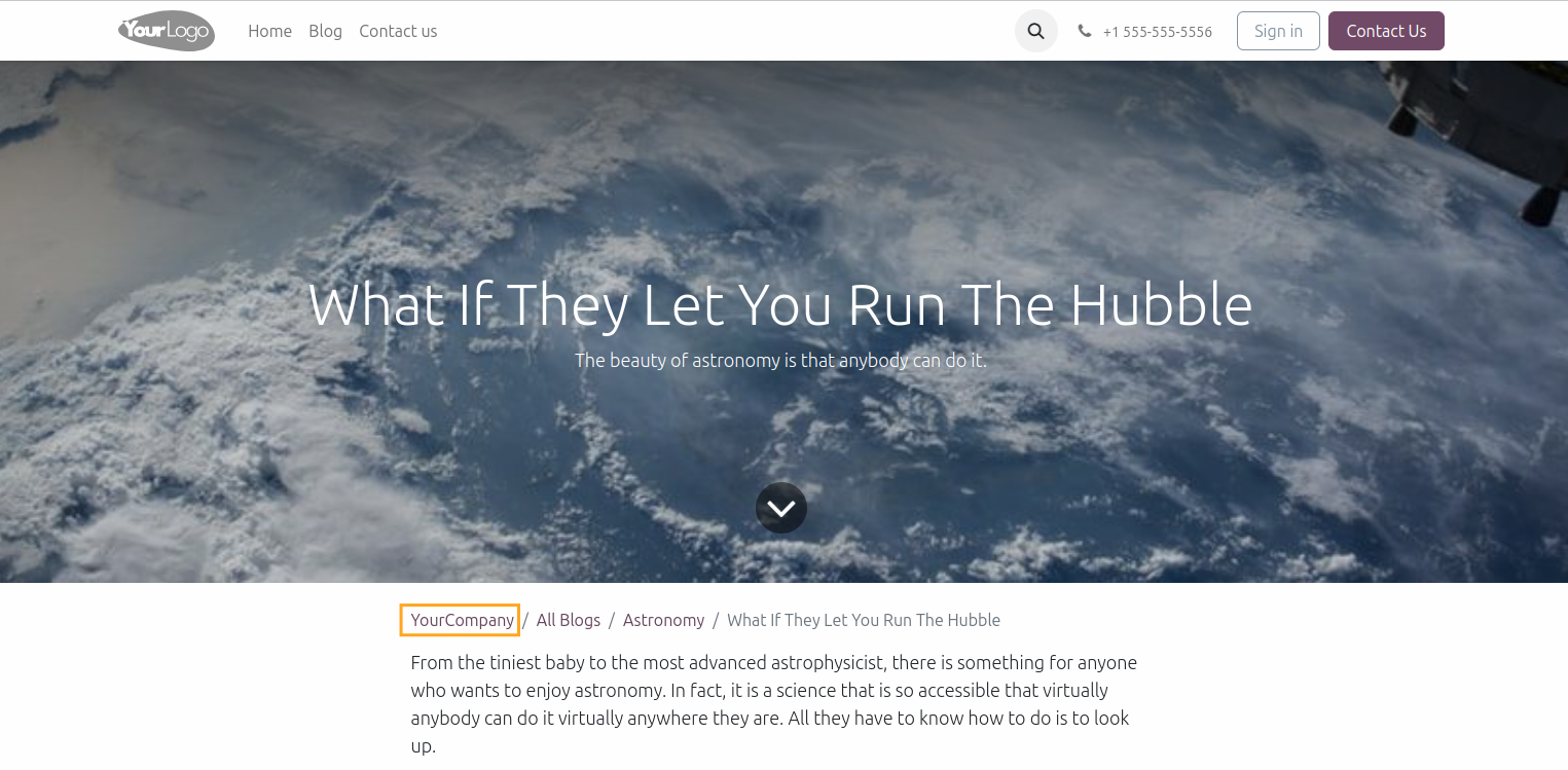 Odoo Website Blog SEO Breadcrumbs 16.0