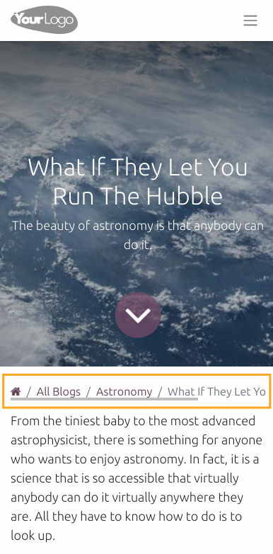 Improved mobile blog SEO Breadcrumbs with horizontal scroll in Odoo 16.0