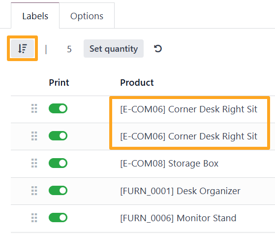 Odoo 18.0 Custom Product Labels Print Wizard Group By