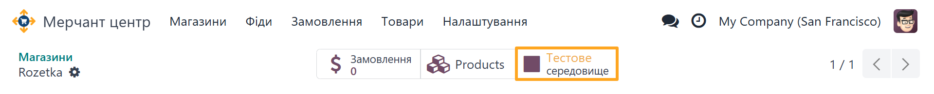 Odoo Merchant Rozetka Store Test Environment