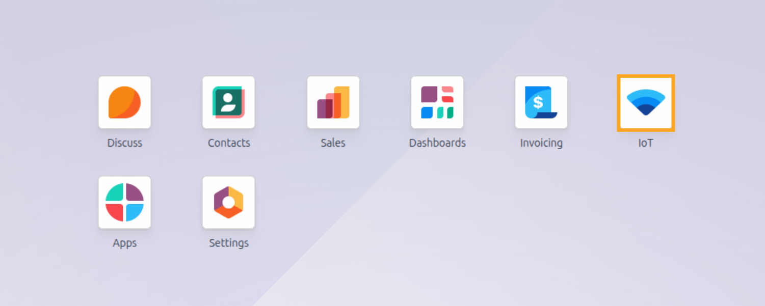 odoo iot menu