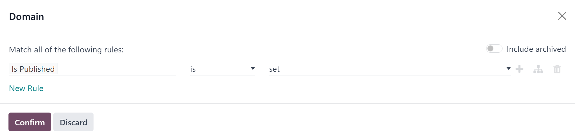Odoo 19.0 Product Data Feed Item Filter Domain