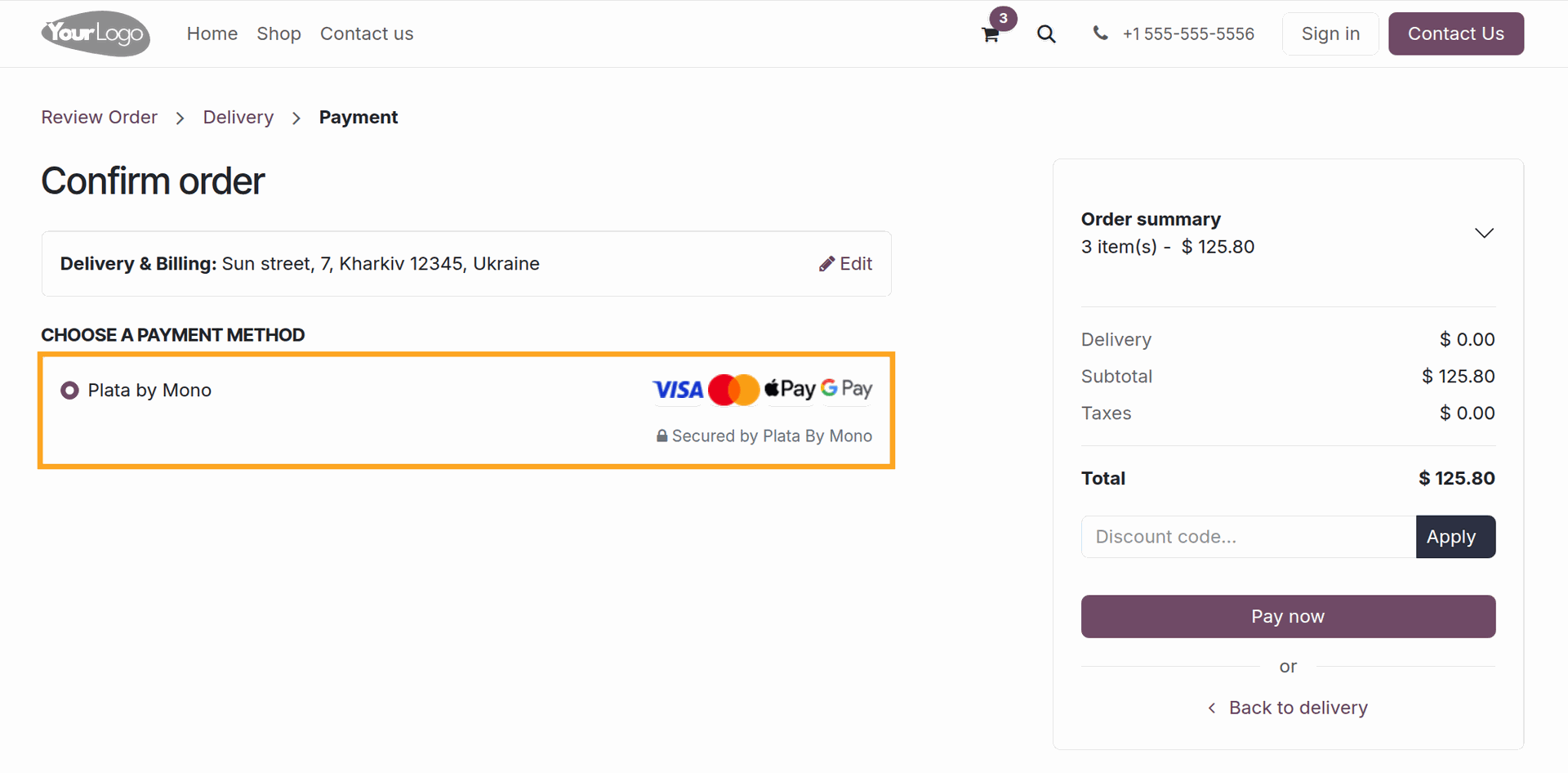 Odoo Monobank payment method in 18.0