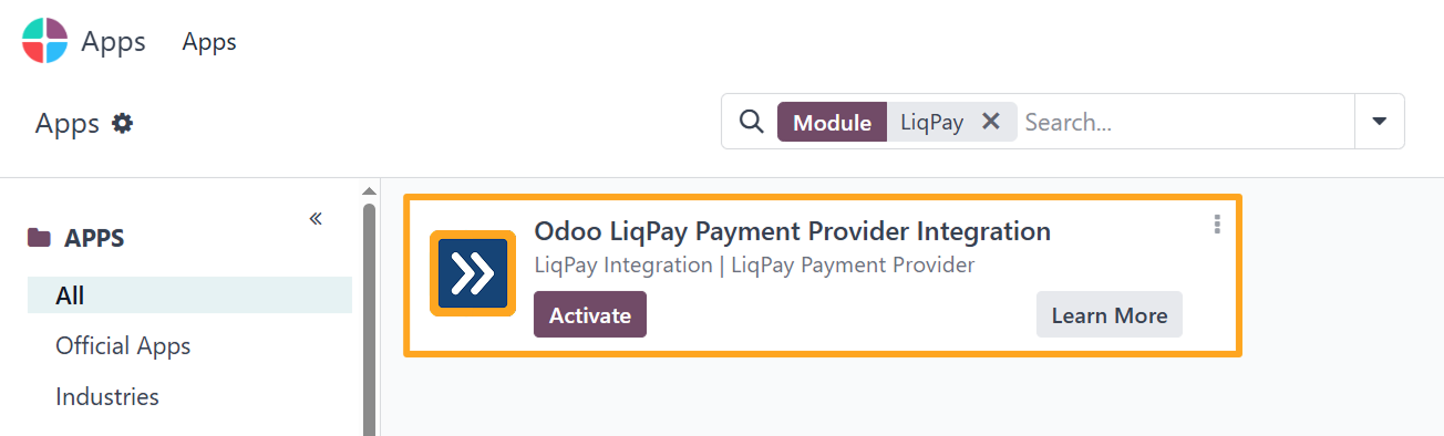 Odoo 19.0 apps liqpay payment provider integration