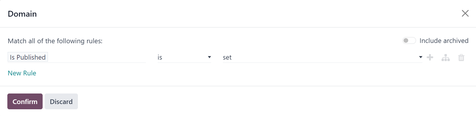 Odoo 18.0 chatgpt product data feed item filter domain