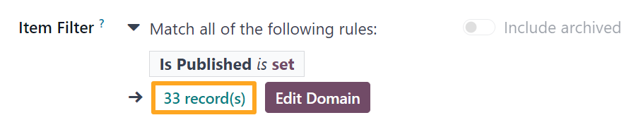Odoo 18.0 chatgpt product data feed item filter records