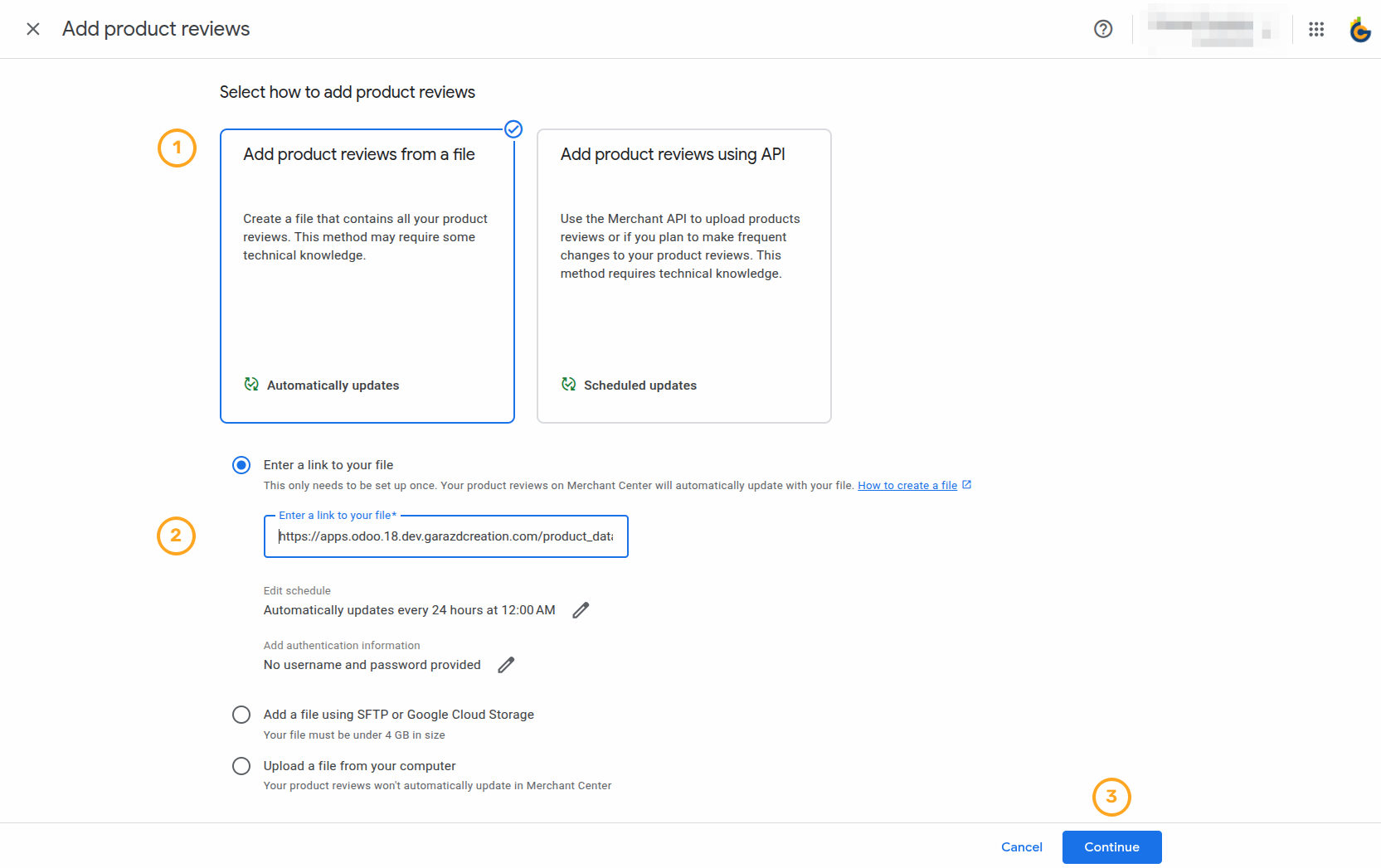 Odoo 19.0 gmc adding product reviews source