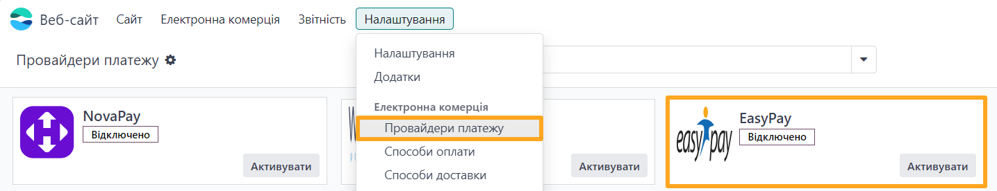 Odoo 19.0 website configuration payment providers easypay