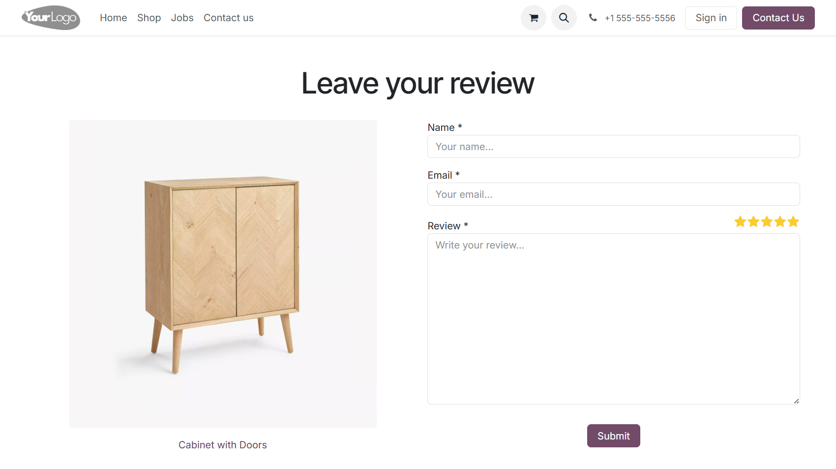 Odoo 19.0 product quick review rating form