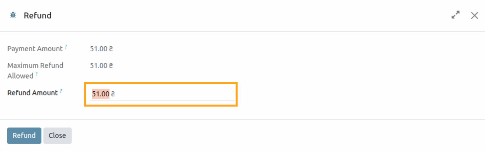 odoo wayforpay payment transaction refund amount