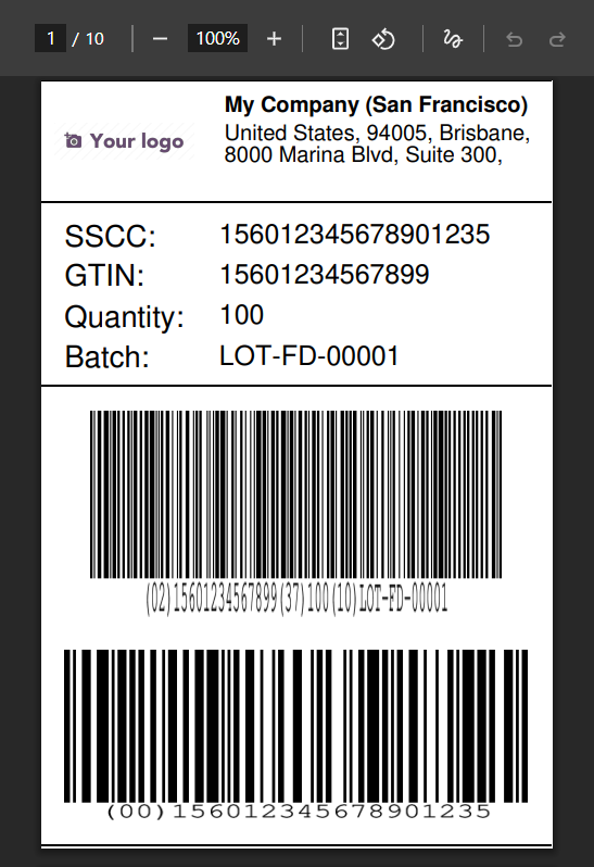 odoo label builder pro gs1 barcodes 100x150 mm