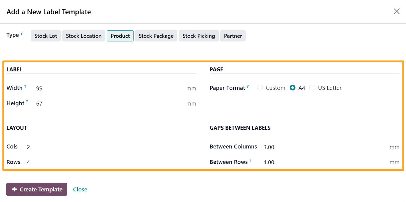 odoo label builder new multi label template