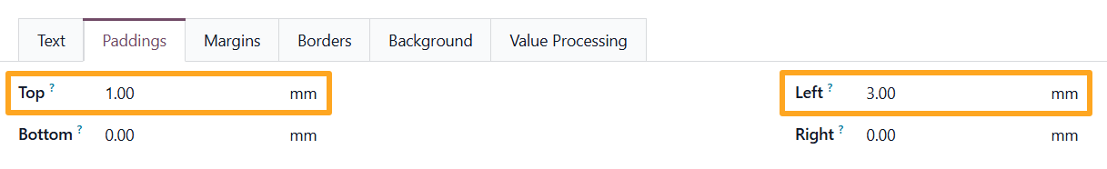 odoo product label builder display name section paddings