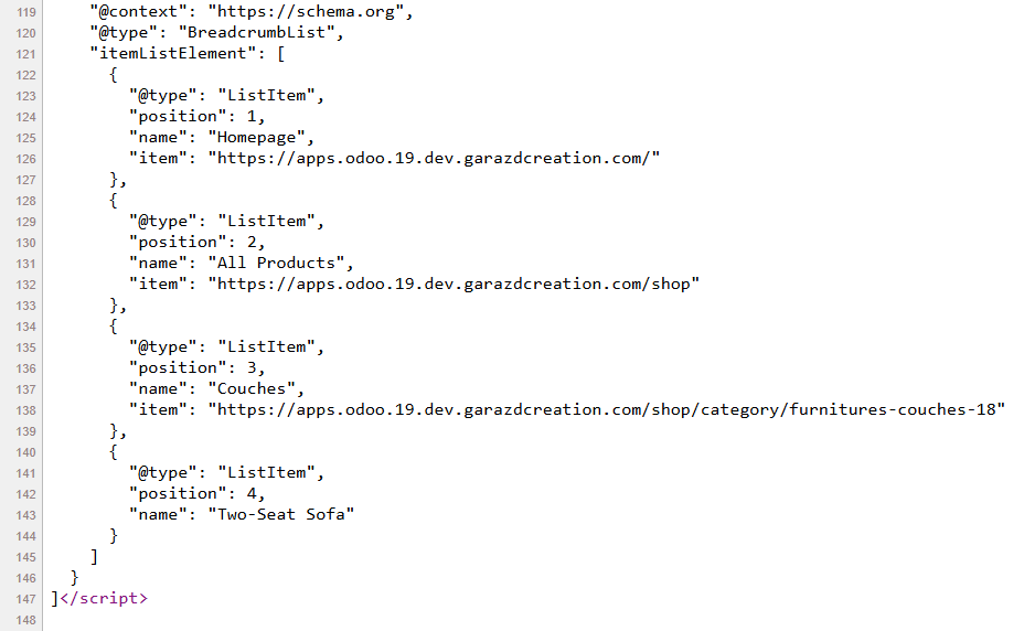 odoo ecommerce schema breadcrumbs