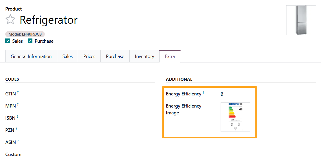 odoo product variant extra energy efficiency class image