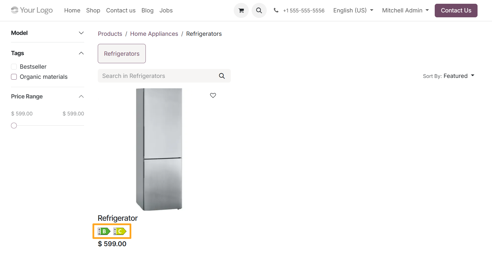 odoo website product list energy efficiency classes