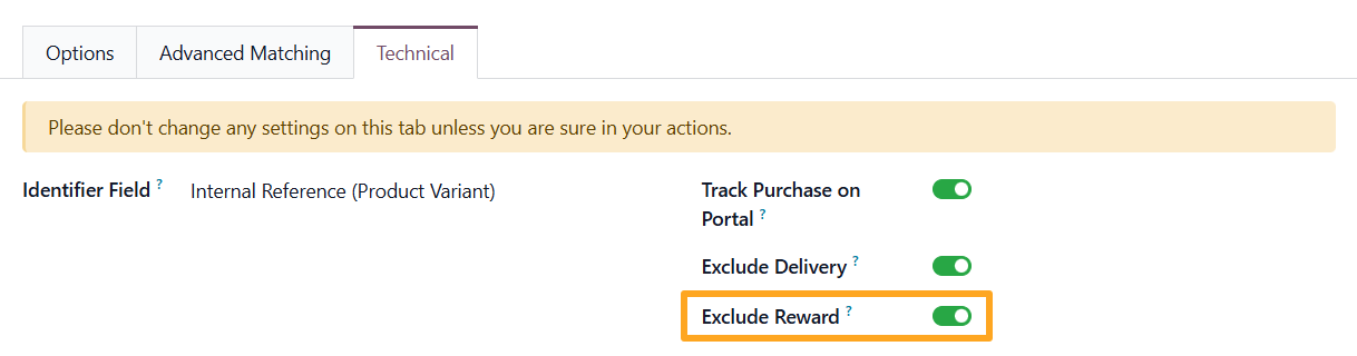 odoo tracking service technical exclude reward
