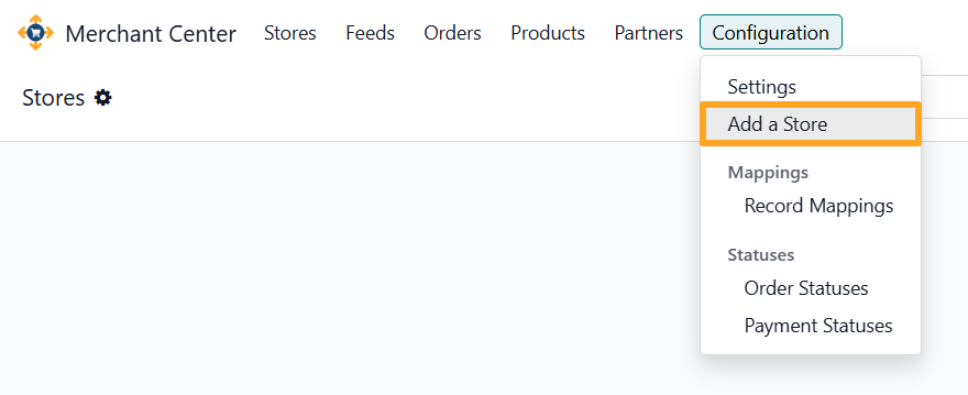 odoo merchant center configuration add a store