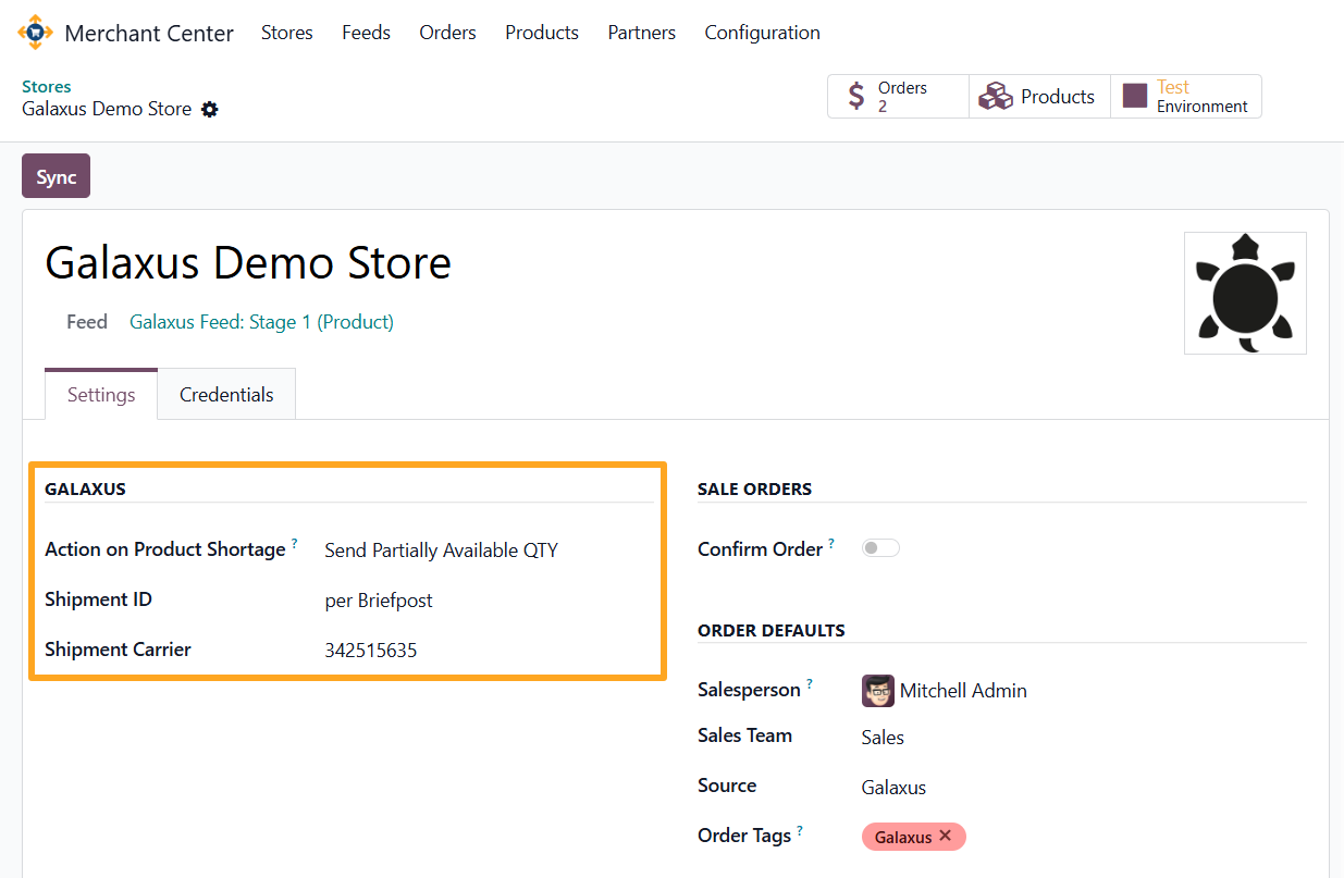 odoo merchant center galaxus store settings