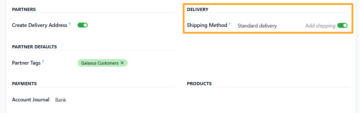 odoo merchant center galaxus store delivery settings