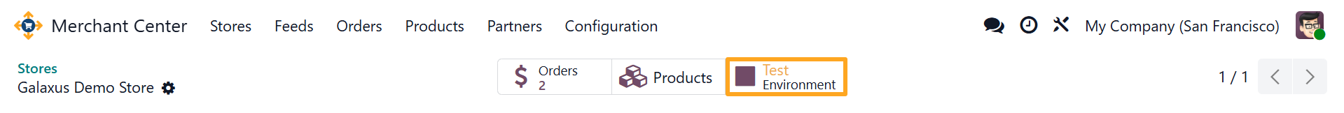 odoo merchant center galaxus store test environment