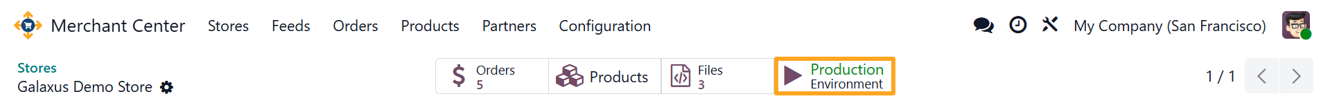odoo merchant center galaxus store production environment