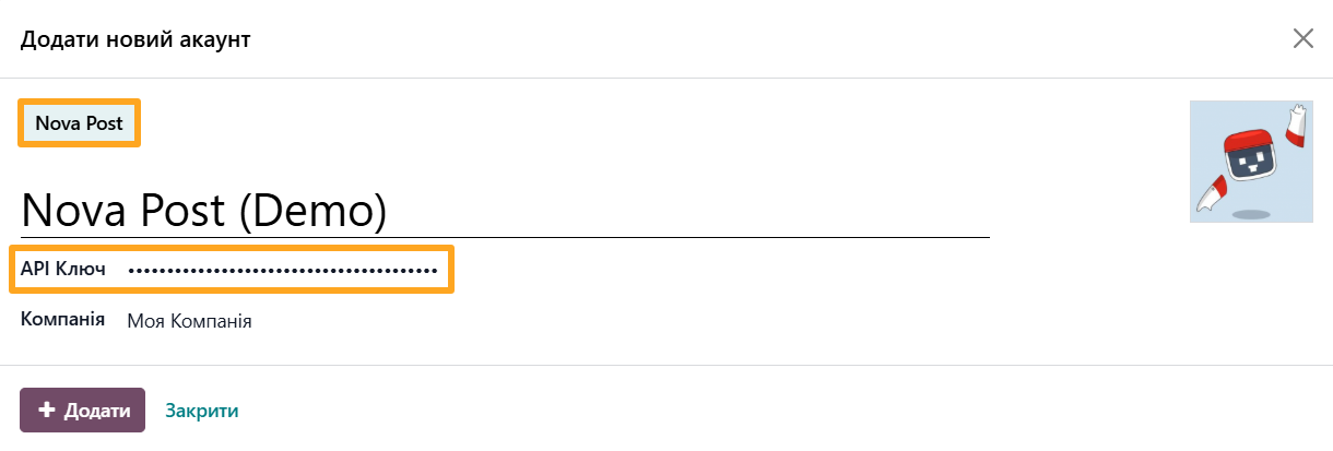 odoo delivery hub add new account nova post