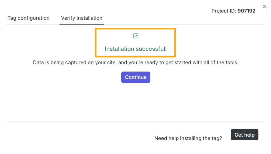 contentsquare odoo tag installation successful