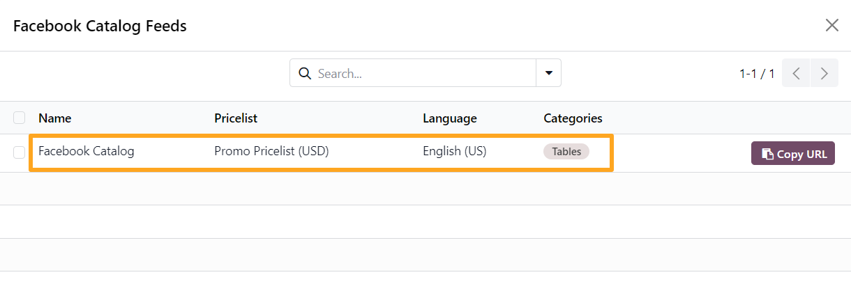 odoo online facebook catalog feeds configuration