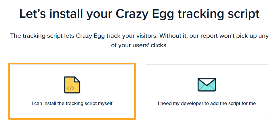 crazy egg install tracking script myself