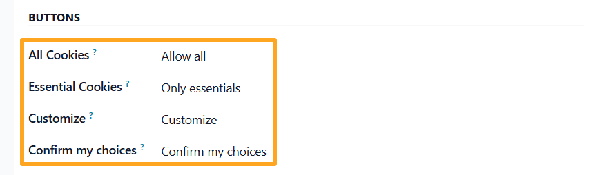odoo website cookies banner bar buttons