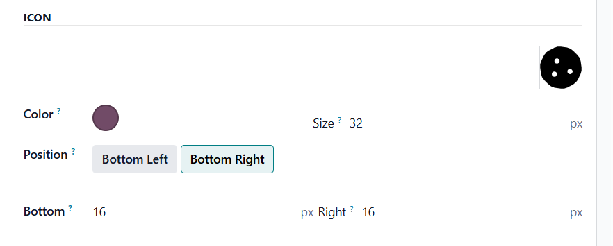 odoo website cookies banner icon settings