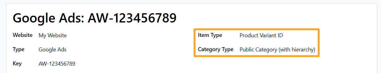 odoo google ads tracking service item type category