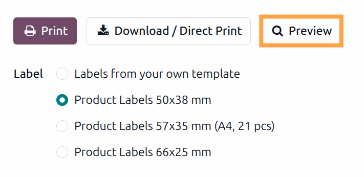 odoo product label preview
