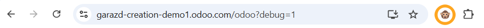 odoo debug google chrome розширення режим розробника