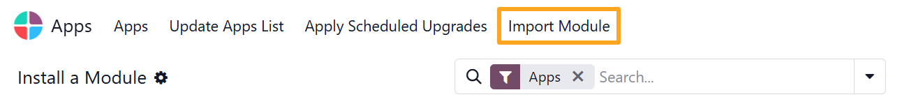 odoo apps import module