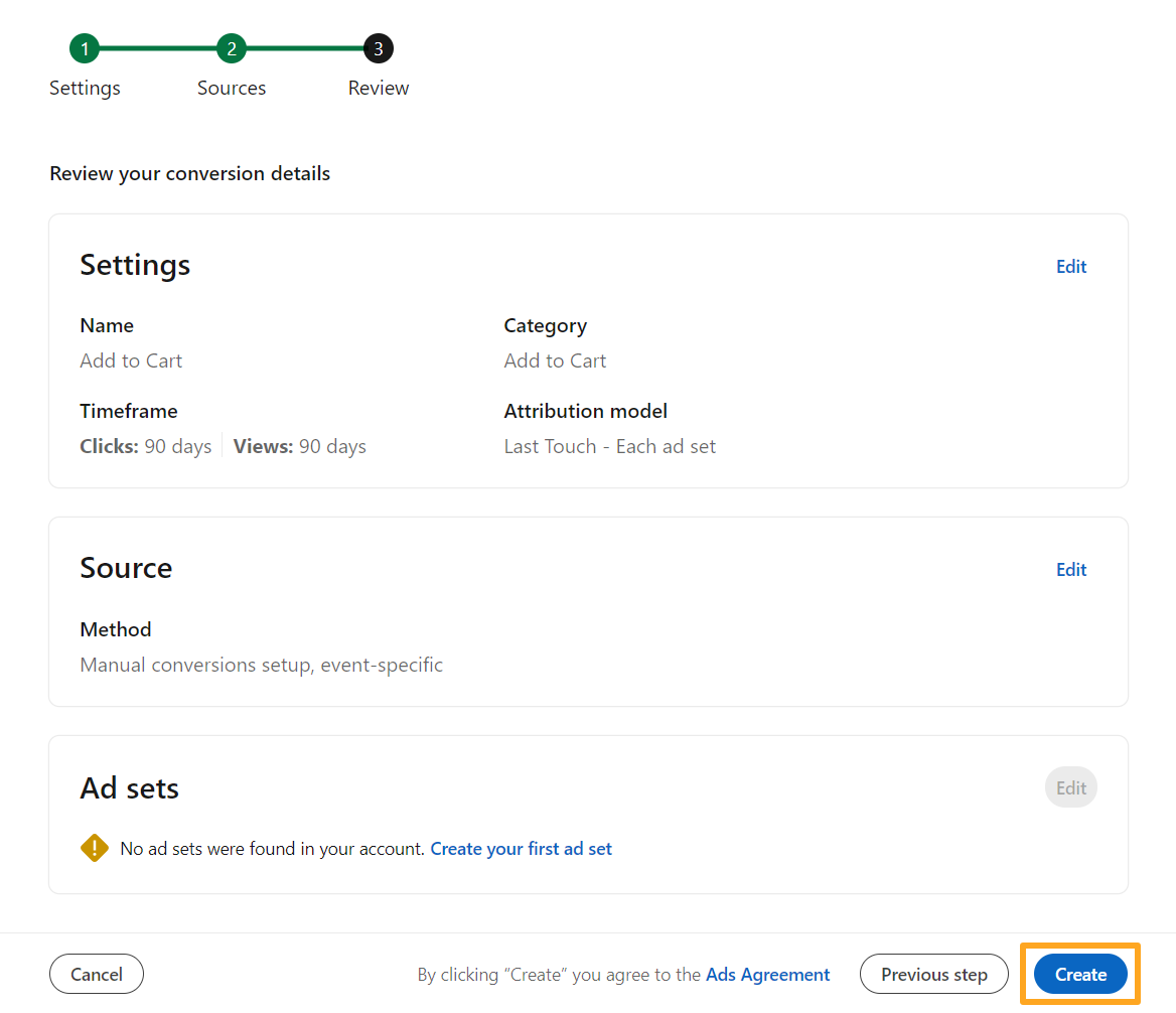 linkedin ads campaign manager review insight tag conversion create