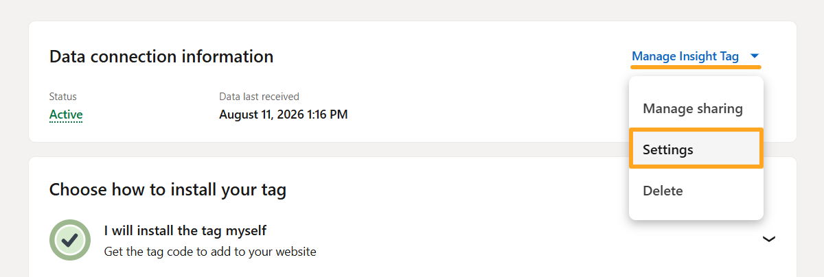 linkedin ads campaign manager manage insight tag settings