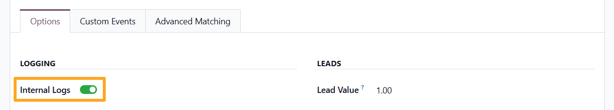 odoo linkedin tracking service options internal logs