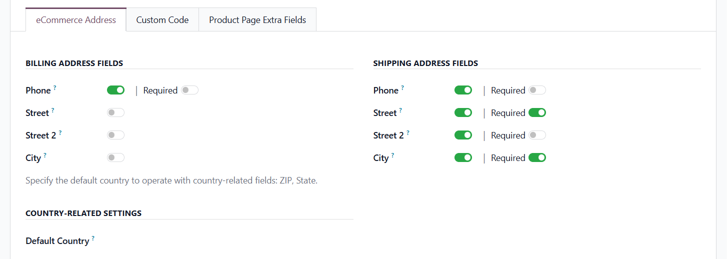 odoo website ecommerce address management billing shipping fields