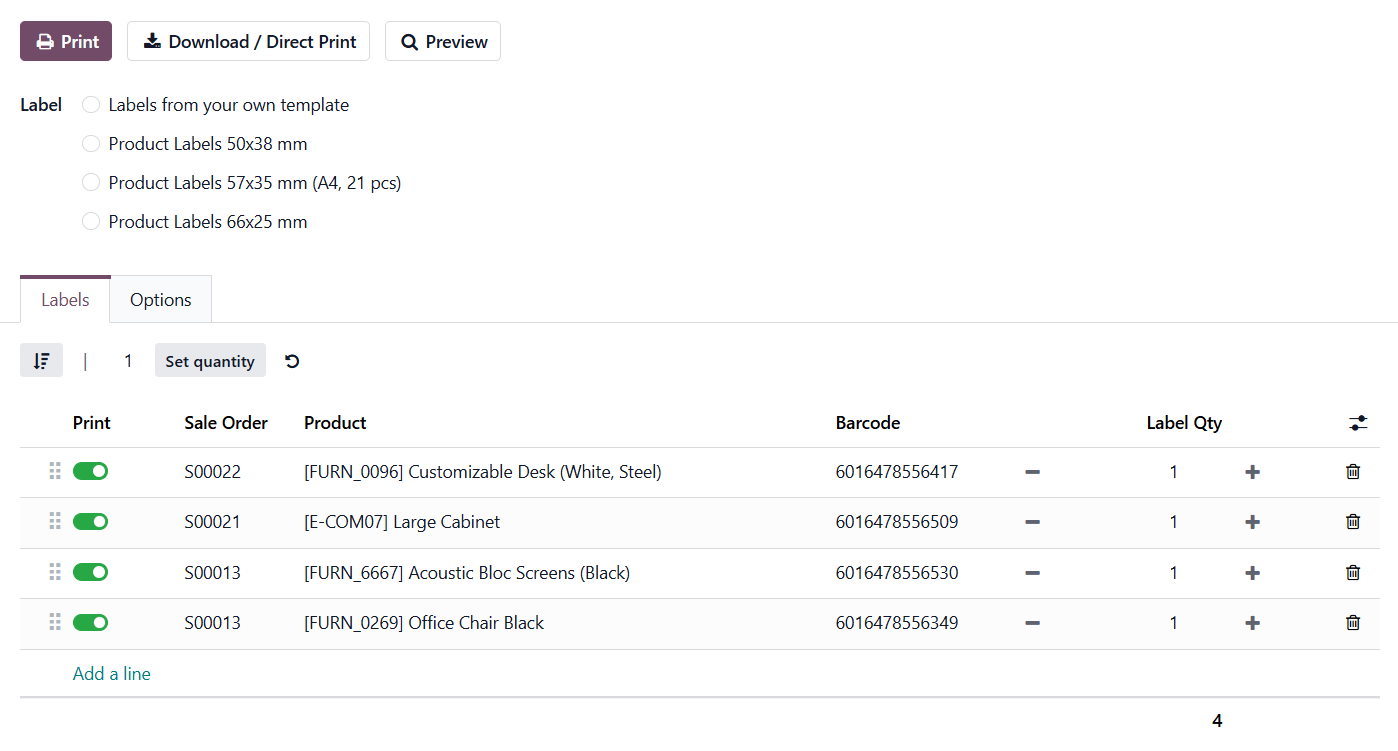 odoo sales order labels print wizard