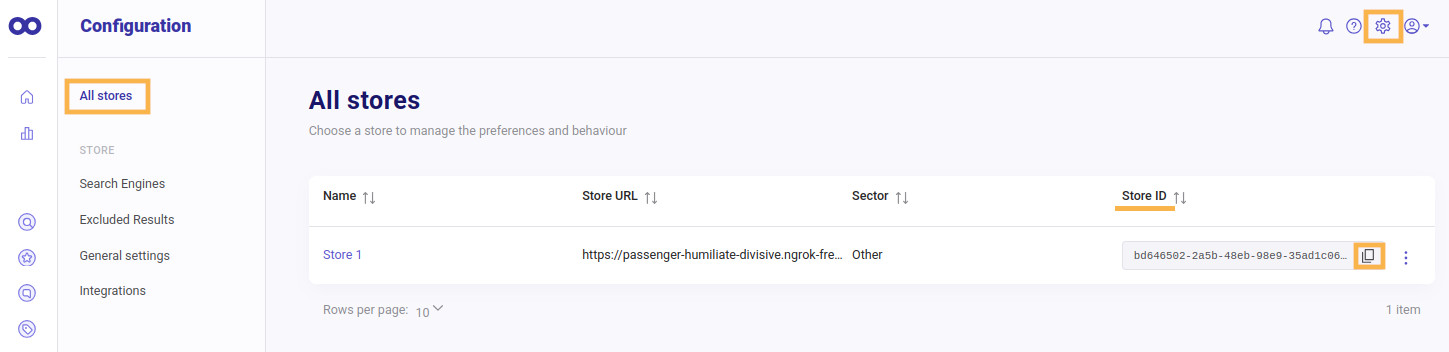 doofinder configuration all stores store id