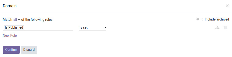 odoo doofinder feed item filter domain