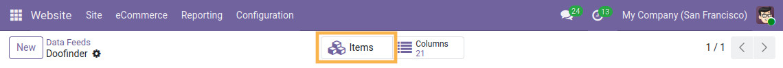odoo doofinder feed items