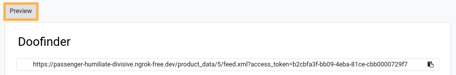 odoo doofinder feed preview button