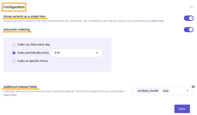 dofinder odoo product data feed configuration
