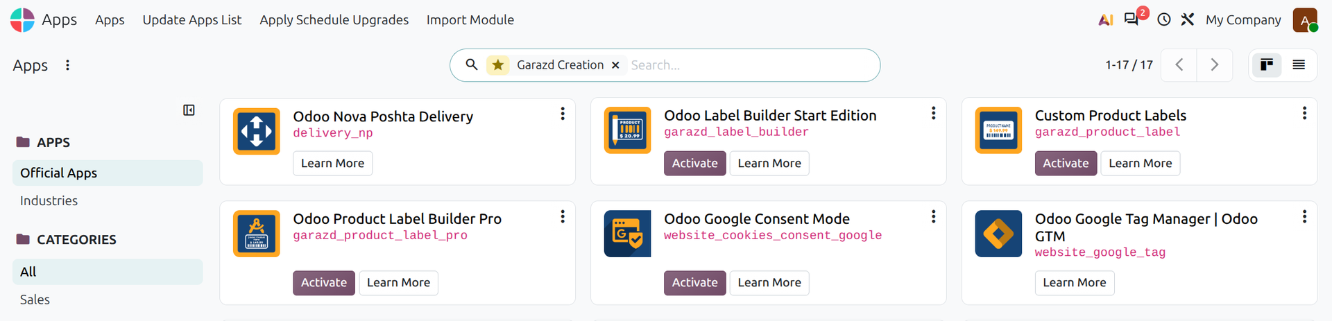 odoo 20.0 apps by garazd creation