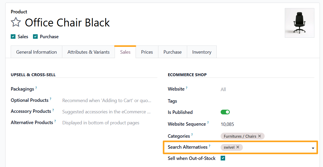 odoo product sales ecommerce shop search alternatives